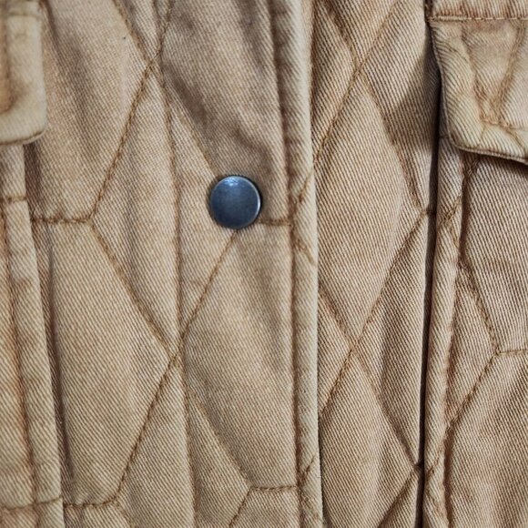 Joie Tan Quilted Snap Closure Shacket Barn Jacket Size M - Picture 3 of 7